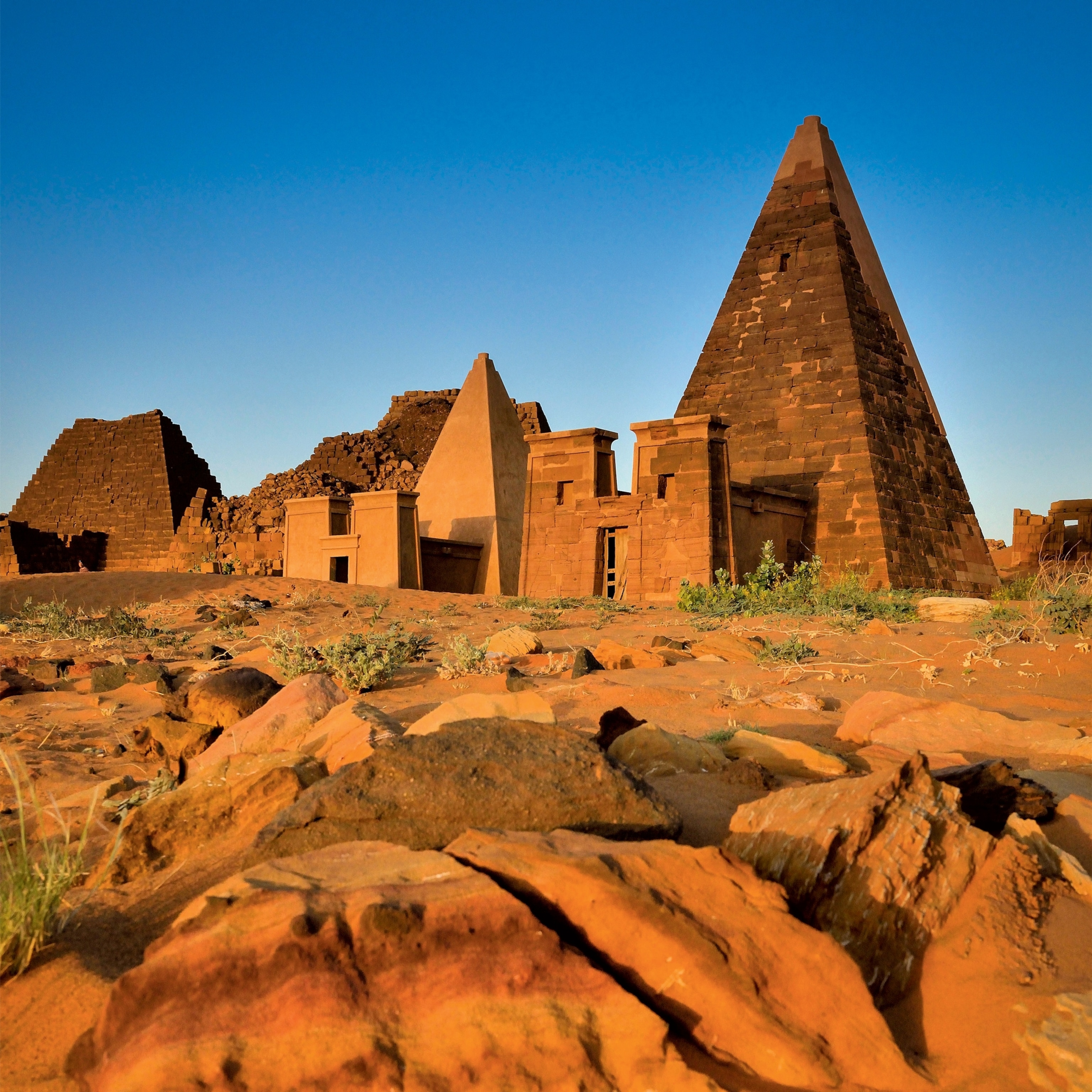 pyramid tombs in Meroë's north cemetery
